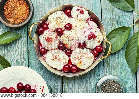Czech Dumplings In Cherry Sauce