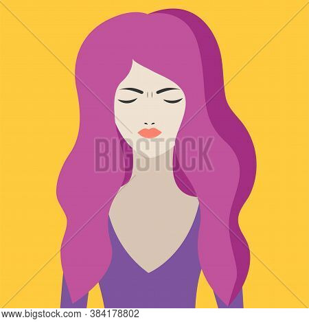 Unhappy Girl, Borderline Personality Disorder, Sad Woman With Psychological Problems. Vector Charact