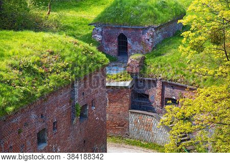 Gdansk, Poland - May 14, 2017: View Of The Historical Fortifications On The Gradowa Mountain In The 
