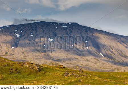 View Of The Coast Of Grundafjordur Bay On The Snaefellsnes Peninsula. Mountain Around. Western Icela