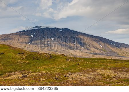 View Of The Coast Of Grundafjordur Bay On The Snaefellsnes Peninsula. Mountain Around. Western Icela