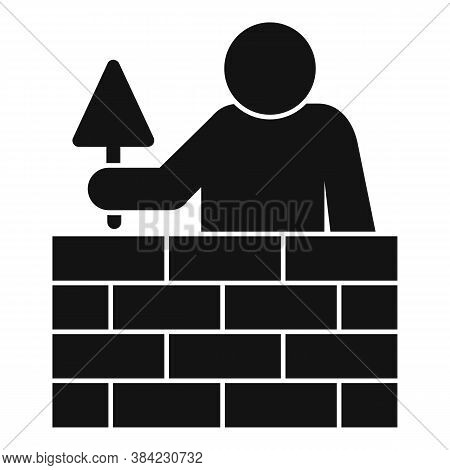 Tiler Brick Wall Icon. Simple Illustration Of Tiler Brick Wall Vector Icon For Web Design Isolated O