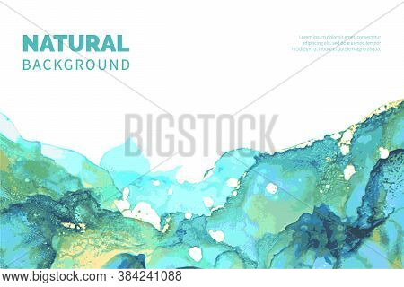 Blue, Green, White And Gold Stone Marble Texture