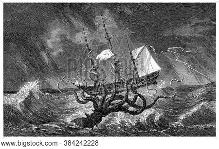 Kraken, From the Dictionary of Word and Things, 1888.