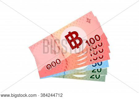 Banknote Money 490 Thai Baht, Currency Four Hundred Ninety Thb Concept