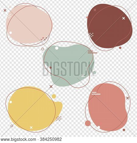 Simple Pastel Speech Bubbles Set Isolated With Transparent Background, Vector Illustration