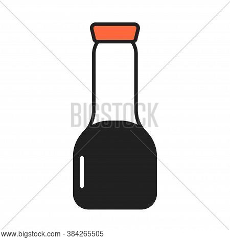 Soy Sauce Icon In Cartoon Style. Isolated Vector Illustration.