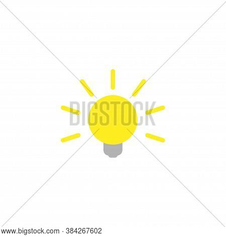 Lamp, Simple Bulb Icon. Light Concept Isolated Symbol In Vector Flat