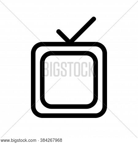 Retro Tv Icon In Flat. Simple Vector Illustration. Television Simbol.