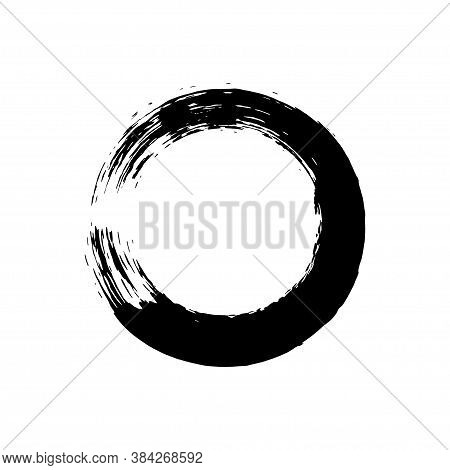 Enso Symbol Vector Design. Chinese Style Illustration. Logo, Emblem Design. Brush Drawn Buddhist Sig