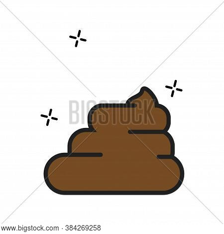 Vector Poop Isolated Simple Illustration In Flat. Poo Cartoon Icon.