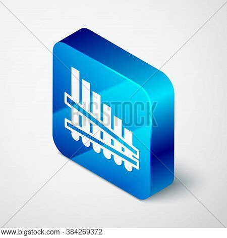 Isometric Pan Flute Icon Isolated On Grey Background. Traditional Peruvian Musical Instrument. Zampo
