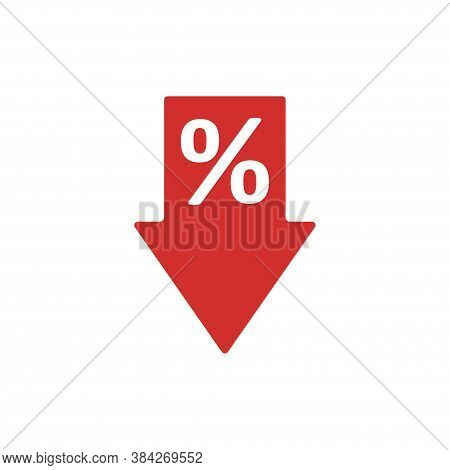 Vector Simple Discount Web Banner. Sale Tag Icon In Flat.