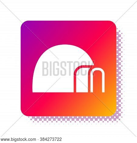 White Igloo Ice House Icon Isolated On White Background. Snow Home, Eskimo Dome-shaped Hut Winter Sh