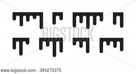 Paint Drip Texture Effect. Splatter Black Vector Concept In Flat