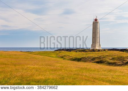 Malarrifsviti, Lighthouse And Point View On Snaefellsnes Peninsula, Western Iceland.