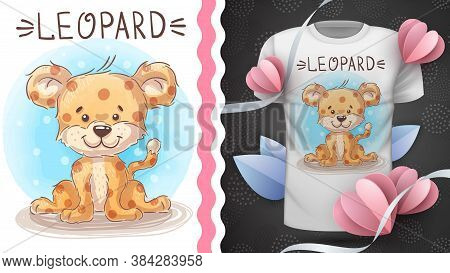 Cte Baby Leopard - Idea For Print T-shirt. Hand Draw