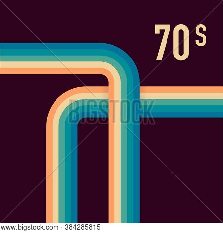70s, 1970 Abstract Vector Stock Retro Lines Background. Vector Illustration.