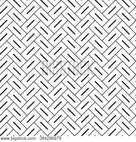 Herringbone Pattern. Rectangle Slabs Tessellation. Seamless Surface Design With Slanted Blocks Tilin