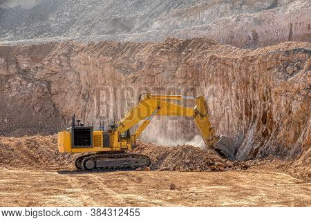 excavator in  a diamond mine in Botswana