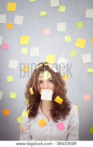 Secretary With Many Notes