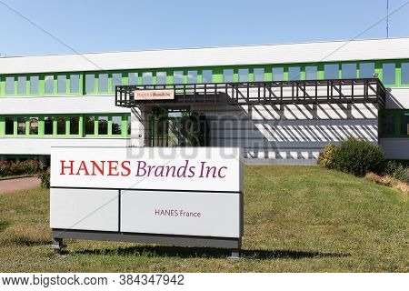 Autun, France - July 5, 2020: Hanesbrands Inc And Dim Office Building In Autun, France. Hanesbrands 
