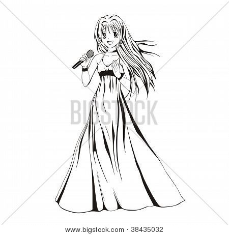 Anime tyttö laulaja