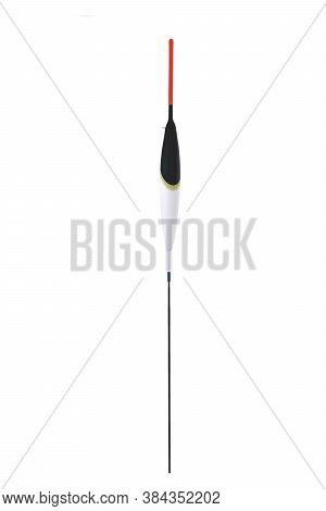 Long Spindle In The Form Of A White Spindle With A Red Antenna For Fishing With A Fishing Rod, Fishi