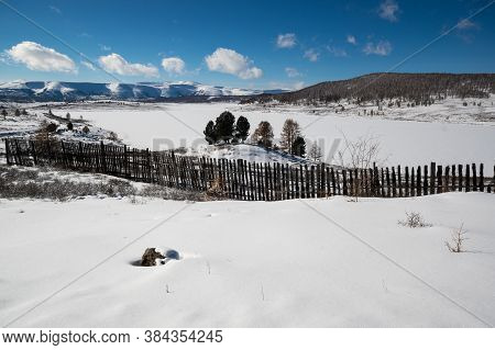 View Of Ulagan Highlands In Altay Mountains In The Winter, Siberia, Russia