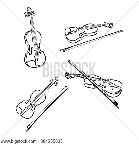 Doodle Musical Instruments Set, Vector, Set Of Musical Instruments, Vector Sketch Illustration