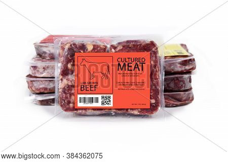 Cultured Meat Concept For Artificial In Lab Grown Vitro Cell Culture Beef Meat Production With Froze