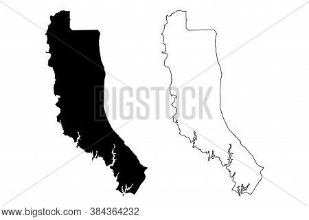 Calvert County, Maryland (u.s. County, United States Of America, Usa, U.s., Us) Map Vector Illustrat