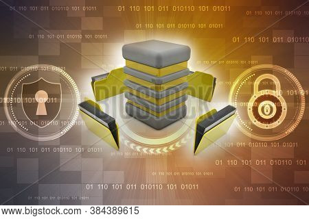 3d Illustration Of Data Sharing Concept, Internet Communication