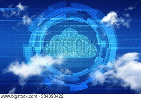 2d Illustration Of Cloud Computing, Cloud Computing Concept, Cloud Computing Technology Internet Con