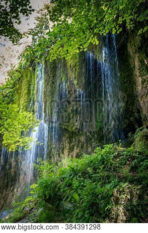 Travertine Waterfalls, Transylvania, Romania. Waterfall Of Sipote In Trascau Mountains, Apuseni Carp