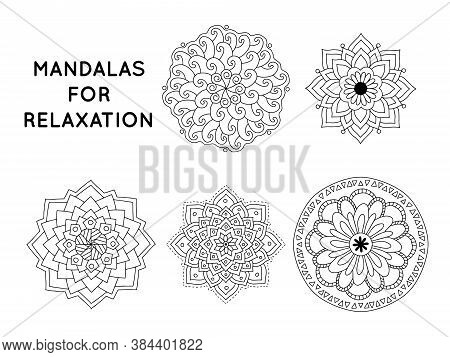 Flower Mandala Outline Patterns For Coloring Books