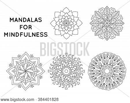Flower Mandala Outline Patterns For Coloring Books