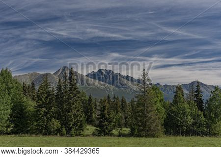 Rock Hills In Vysoke Tatry Mountains In Slovakia In Summer Sunny Day