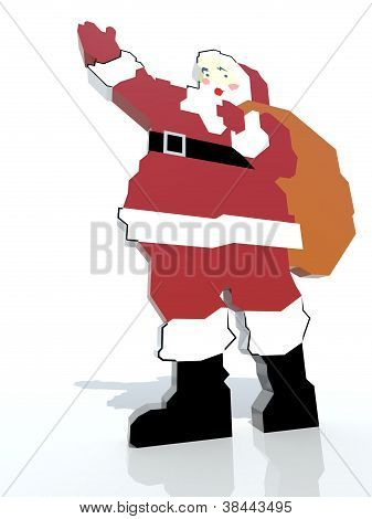 Santa Claus přináší dárky - izolované na bílém