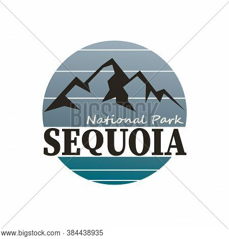 Modern Mountain Sequoia Logo. Vector Illustration. On White