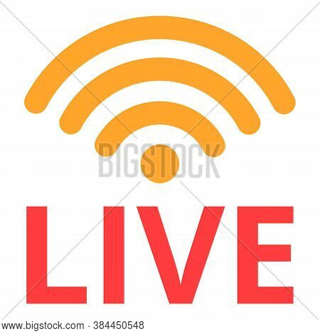 Wifi Live Stream Icon. Cartoon Of Wifi Live Stream Vector Icon For Web Design Isolated On White Back