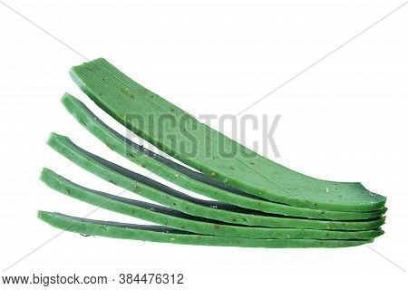 Gouda Cheese With Green Pesto On White Background