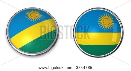 Nápis tlačítko Rwanda/Ruandy