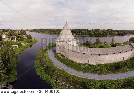 Ancient Fortress In The Village Of Staraya Ladoga, Leningrad Region, Russia.photofrom A Highpoint..