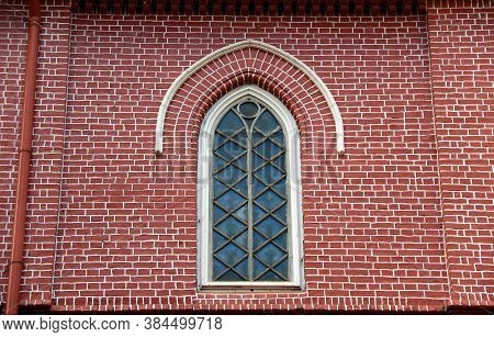 Window Frame And Red Brick Of Exterior Of Main Church At Cathedral Of The Holy Trinity, The Church O
