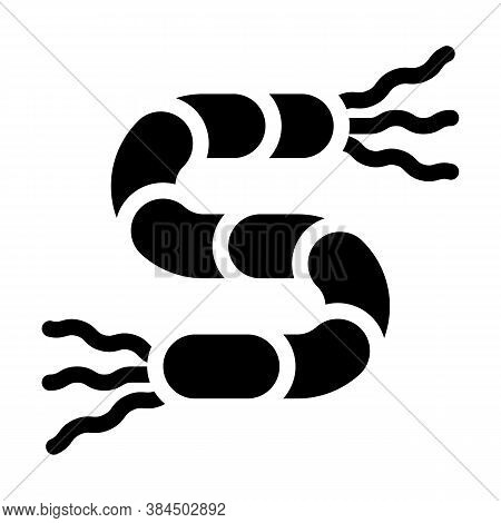 Spirilla Bacteria Glyph Icon Vector Isolated Illustration