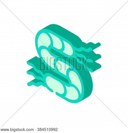 Spirilla Bacteria Isometric Icon Vector Isolated Illustration