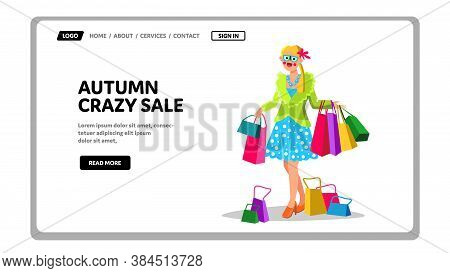Autumn Crazy Sale Discount Or Black Friday Vector
