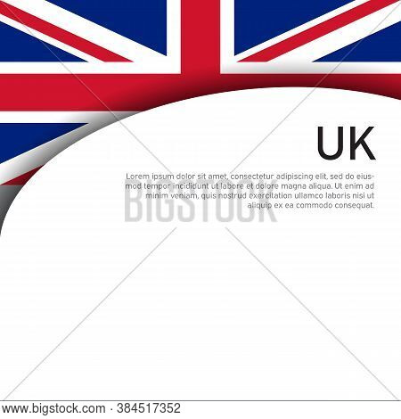 Great Britain Flag On A White Background. Uk Flag Pattern In Cut Paper Style. National Poster Of The