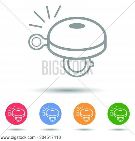 Bicycle Bell Icon Vector Logo Isolated On Background